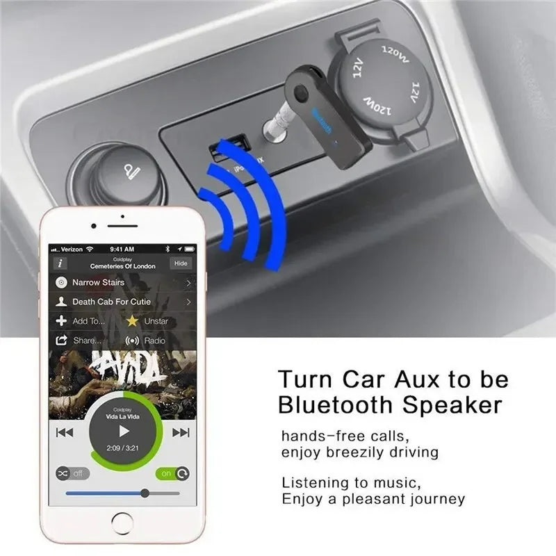 Wireless Bluetooth 5.0 Receiver 3.5mm AUX Adapter for Car Music Audio Handsfree with Mic 2 in 1 Transmitter for Headphone