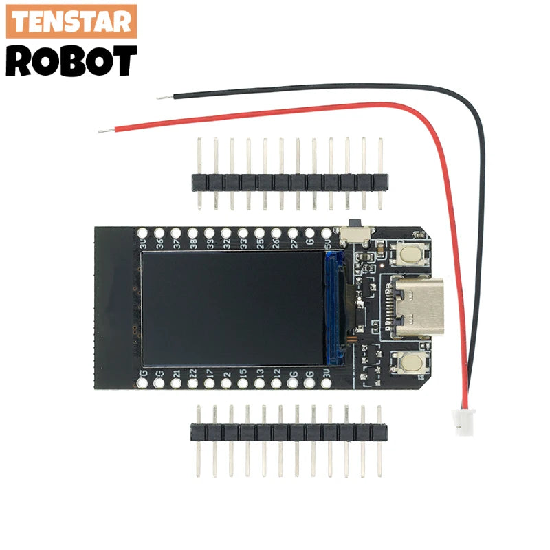 TENSTAR T-Display ESP32-D0WD Puce CH9102 Module compatible WiFi et Bluetooth de 16 Mo Carte de développement Écran LCD 1,14 pouce