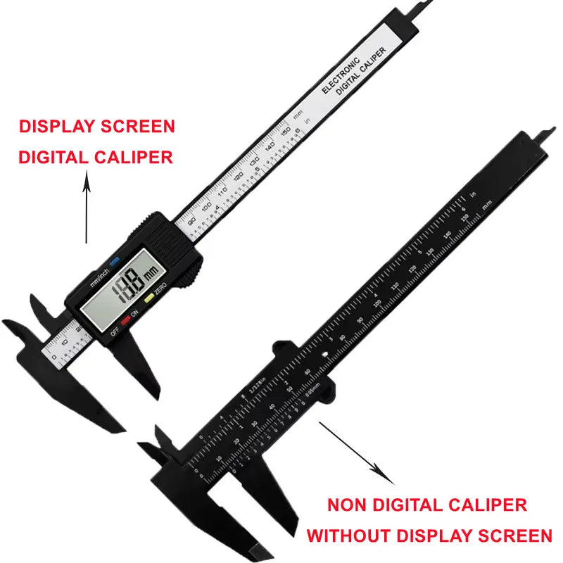 150mm 100mm Electronic Digital Caliper Carbon Fiber Dial Vernier Caliper Gauge Micrometer Measuring Tool Digital Ruler