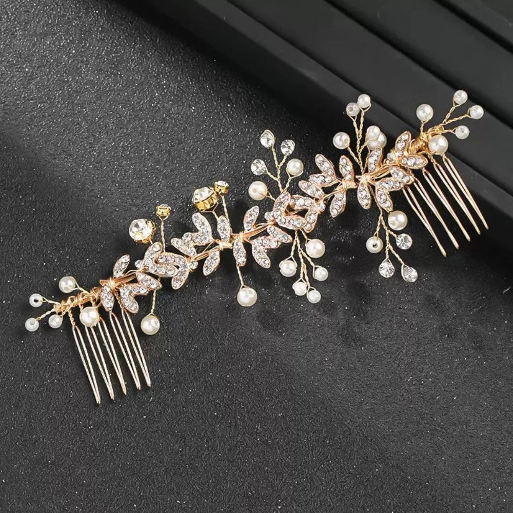1 Piece Leaf Bohemian Hair Comb, Elegant Fairy Style, Perfect for Bridal Wedding, Bridesmaid Hairstyles, Flower Girl Outfits