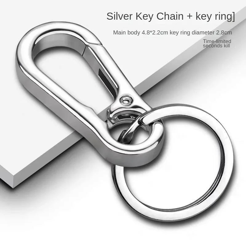 Zinc Alloy Car Key Chain Anti-Lost Keychain With KeyRing Simple Gourd Buckle Carabiner Keychain Auto Waist Belt Clip Holder