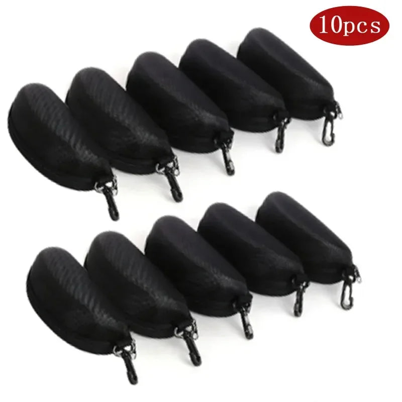 5/10pack Portable Zipper Sunglasses Protector Box Eye Glasses Case Box Oxford Travel Pack Glasses Case Accessories With Hook