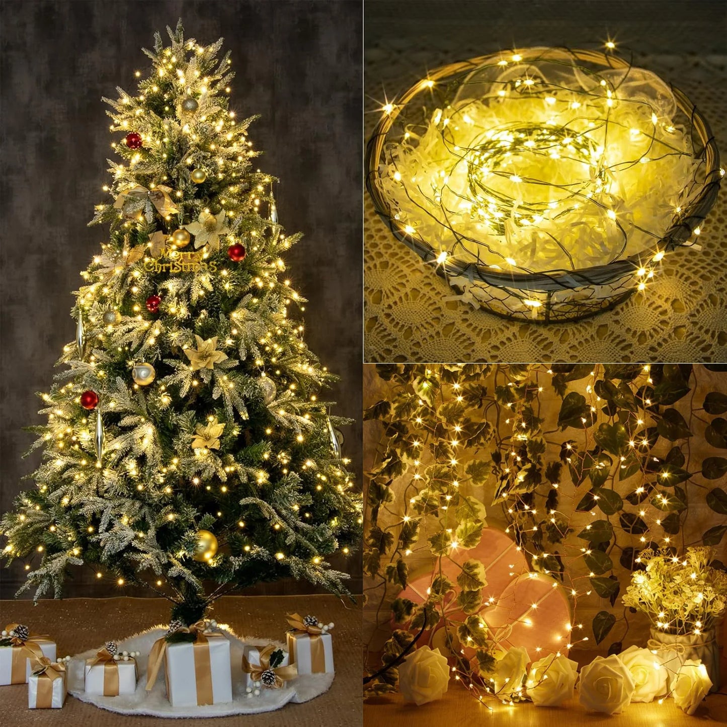 30-75M LED Firecracker String Lights EU/US DC Garland Fairy Lights Holiday String Lights for Wedding Party Christmas Decoration