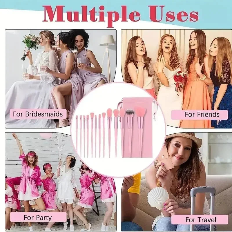 13-teiliges Premium-Make-up-Pinsel-Set aus synthetischen Nylonborsten – Weich, sanft und tierversuchsfrei für makellose Foundation, Rouge, Puder,