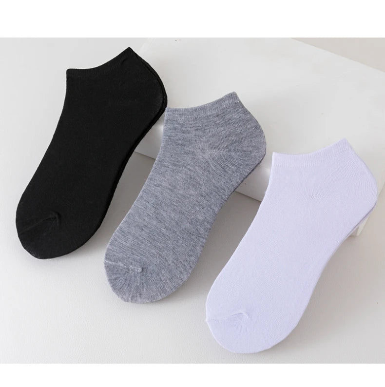 3/5/8 Pairs Women/Men Boat Socks Invisible Low Cut Silicone Non-slip Summer No-show Ankle Socks Solid Color Casual Breathable