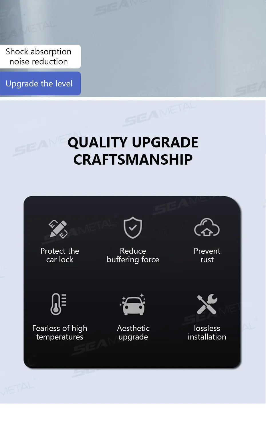 SEAMETAL Car Door Shock Absorber Universal Car Door Buckle Soundproof Deadener Damper Cushion Anti-Vibration Buffer Pad