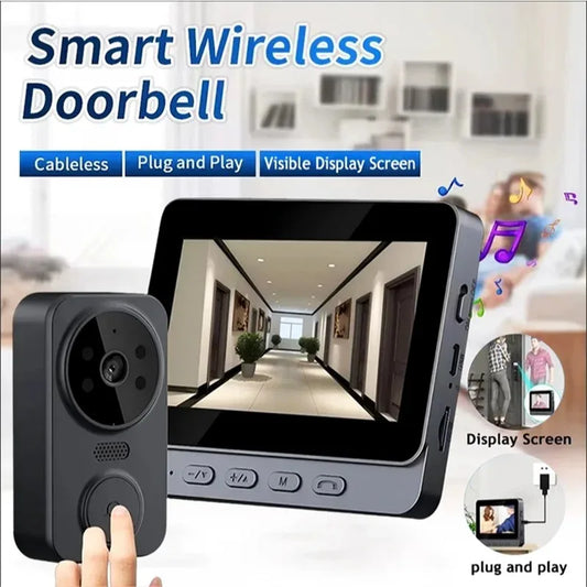 Smart Video Doorbell Camera Wireless, 1080P HD with Night Vision, 2.4G WiFi, Motion Detection, 2-Way Audio, and Cloud Service - Shoppiline