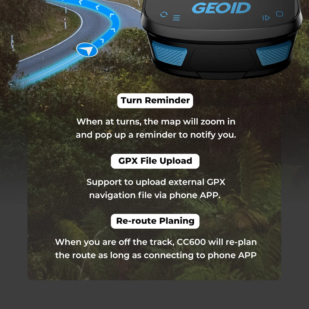 GEOID CC600 Route Navigation Bicycle GPS Computer 11 Languages Wireless Bike Speedometer Automatical WIFI ANT+ Odometer - Shoppiline