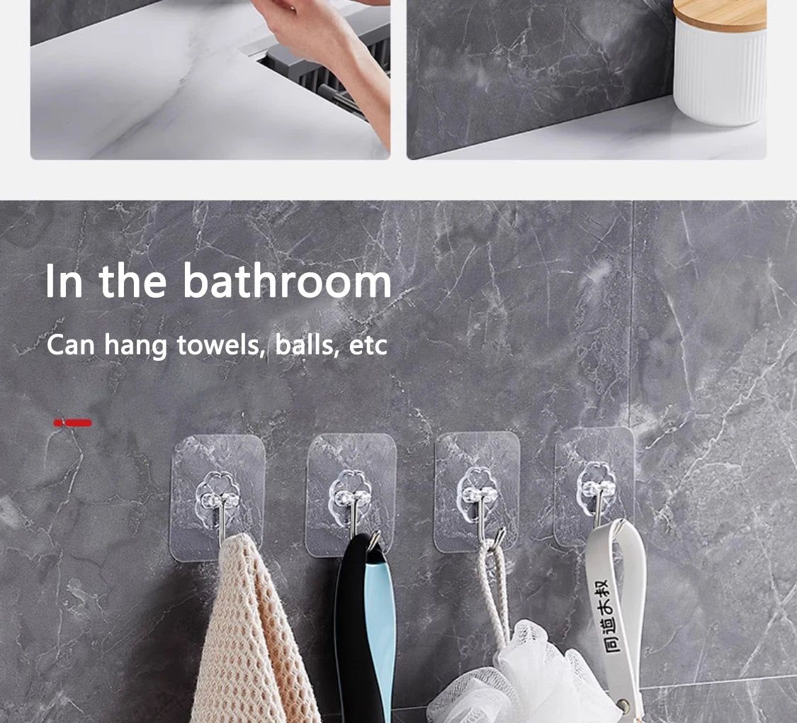 10/20 Pcs Hooks Transparent Strong Self Adhesive Door Wall Hangers Hooks Suction Heavy Load Rack Cup Sucker for Kitchen Bathroom