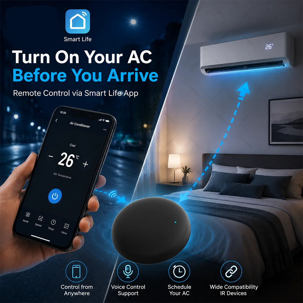 Tuya WiFi IR Remote For Smart Home For AC TV  Work with Yandex Smart Life Alexa