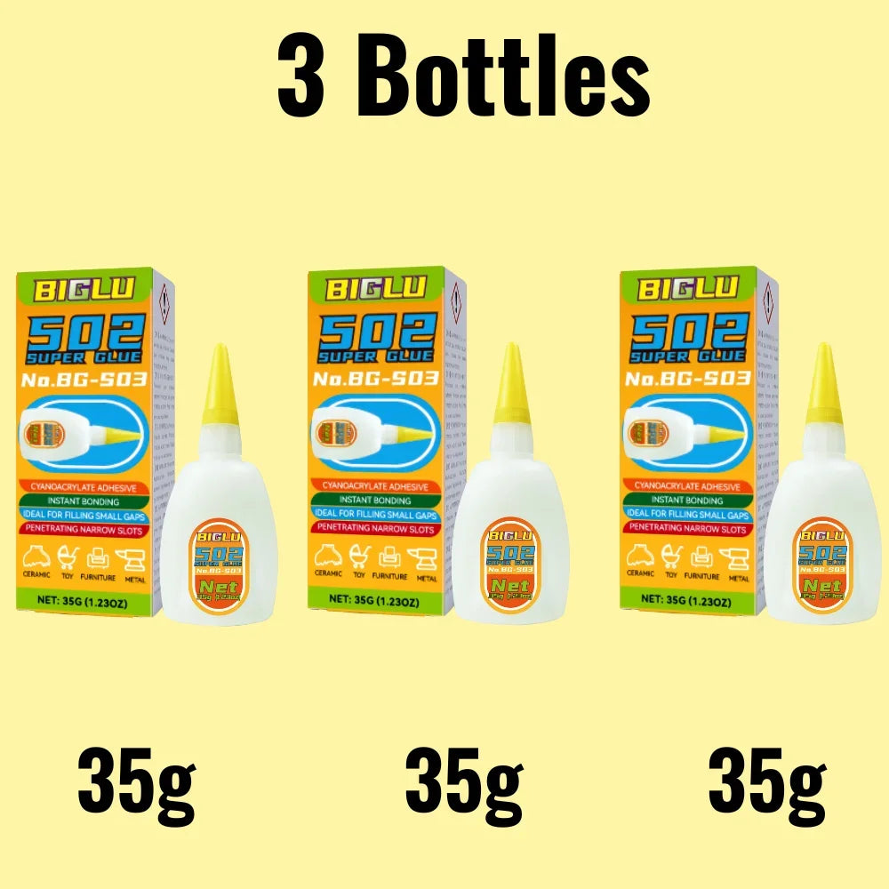 BIGLU 502 Super Glue Quick-drying Cyanoacrylate Instant Leather Rubber Wood Metal Strong Bond Liquid Adhesive Tool