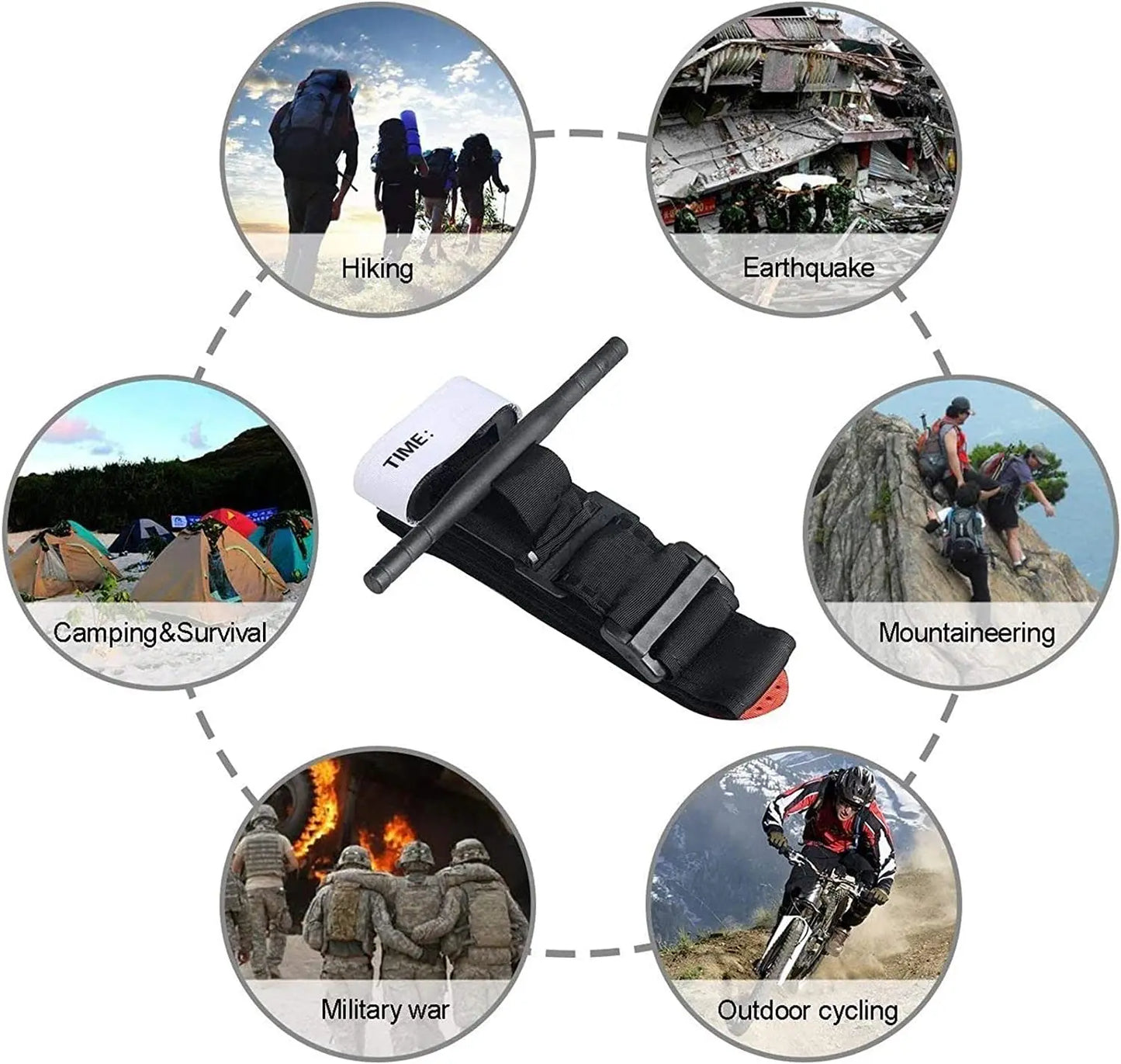 Tactical Tourniquet Emergency Emergency Strap Single Handed Medical First Aid Equipment for Hiking Camping Travel Outdoor Sports