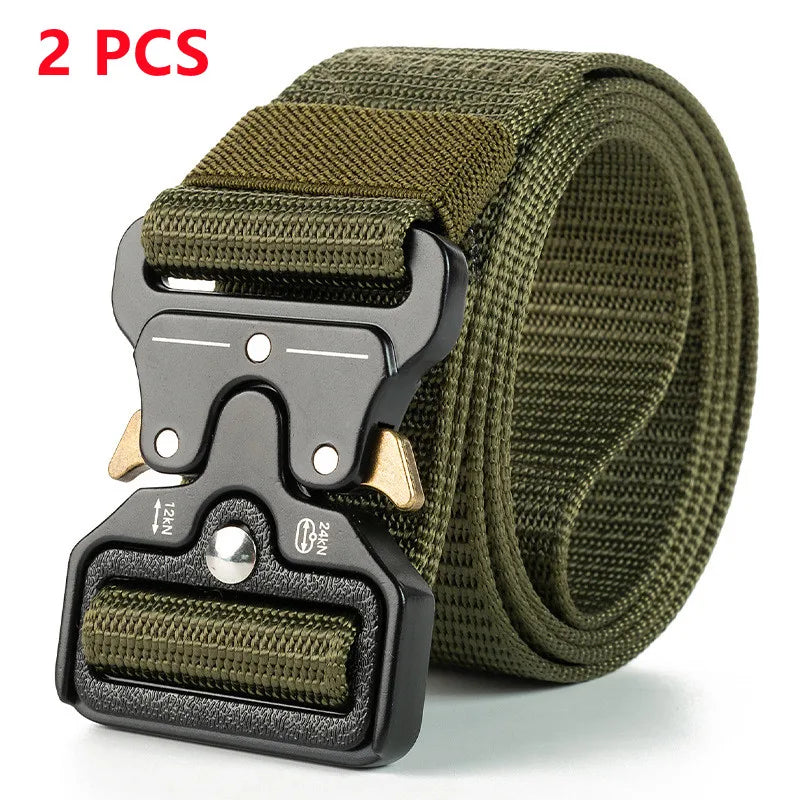 Ceinture tactique authentique à dégagement rapide, ceinture militaire d'extérieur en nylon souple véritable, accessoires de sport pour hommes et femmes, ceinture noire