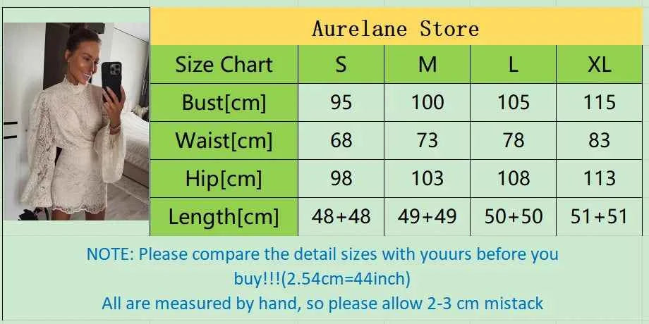Trendy Lady Hollow Out Lace Mini Dress Elegant 2025 New Long Sleeve Designs Chic High Neck Short Vestidos Autumn Club Night Gown
