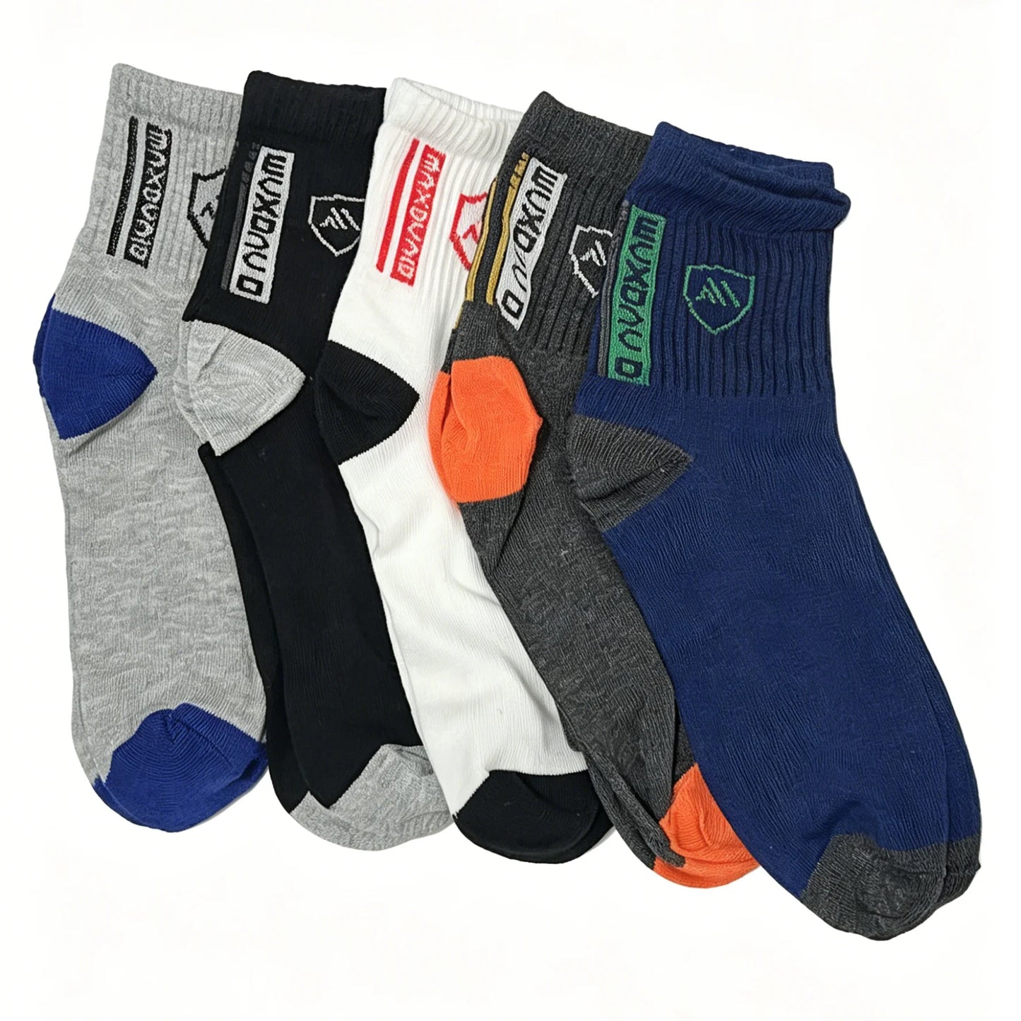 2026 New 5/10 Pairs Men's Sports Crew Socks Breathable Moisture Wicking Anti-Odor Basketball Running Socks