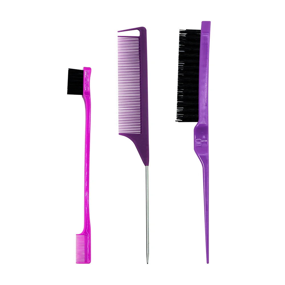 Pro Spitzschwanz Salon Friseur Haarstyling Antistatischer Kamm Haarbürste Stahlnadelstift Stielkamm Friseurzubehör