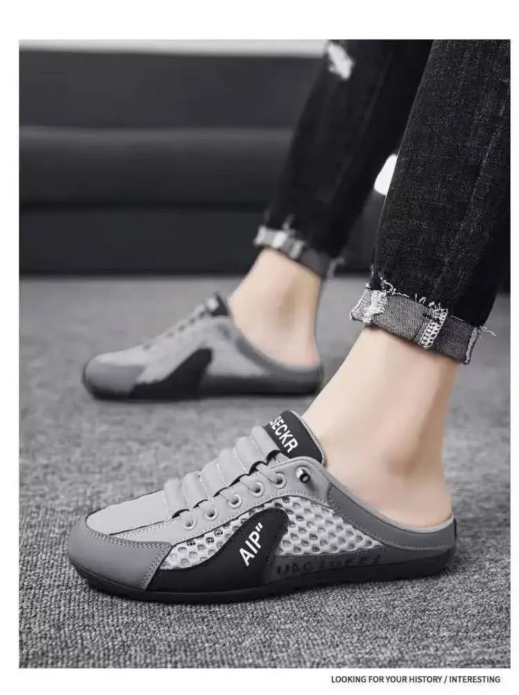 Men's Fashion Soft-soled Half Slippers Summer Men Trendy Bottom Casual Shoes Soft Sole Support Shoes Sneakers Zapatos De Hombre - Shoppiline