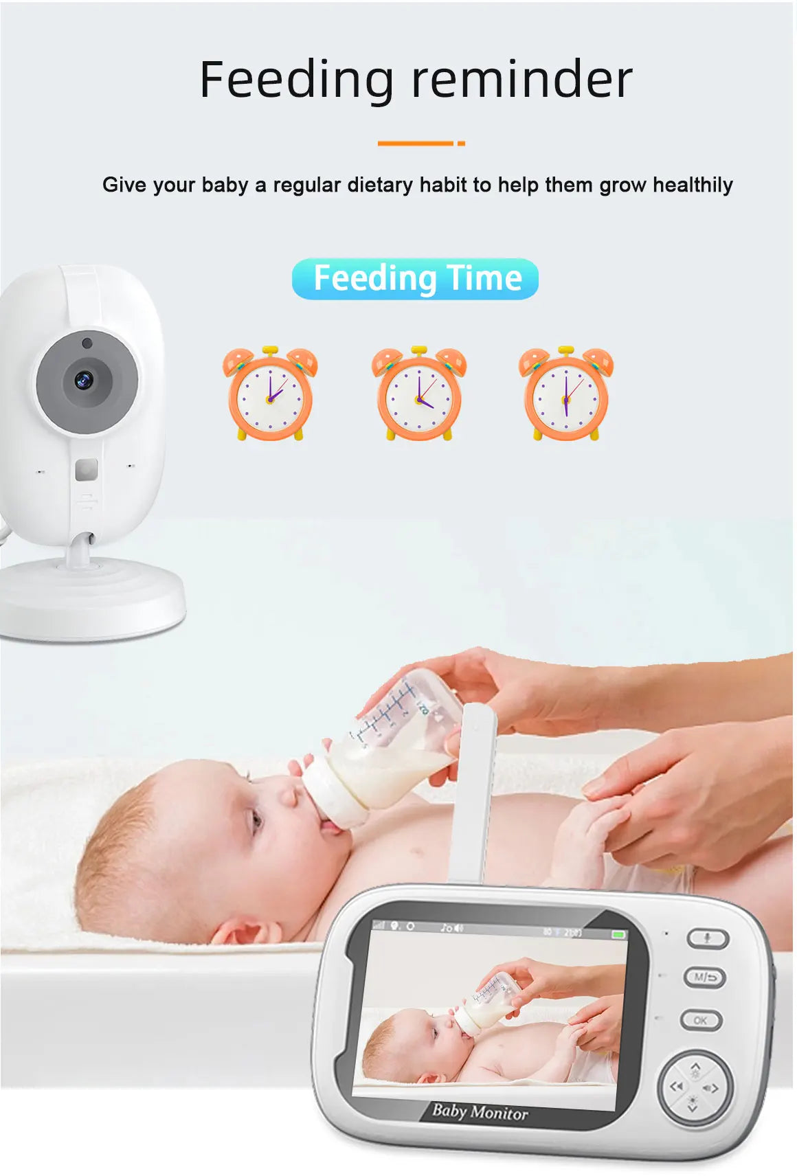 Cdycam New 3.5 inch Wireless Video Baby Monitor Night Vision Temperature Monitoring 2 Way Audio Talk Baby Nanny Security Camera - Shoppiline
