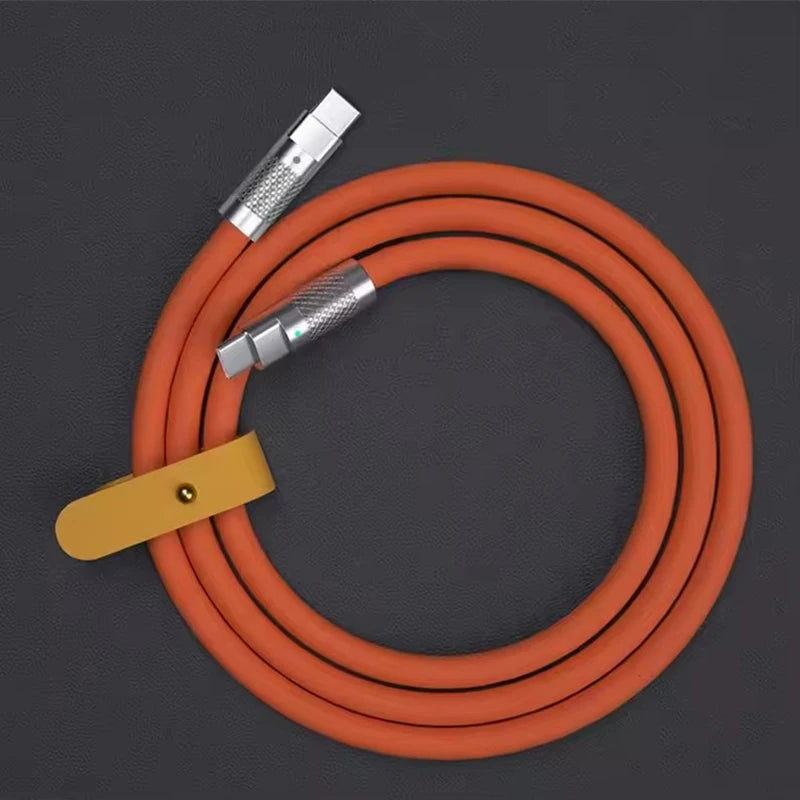 120W 6A Cable  Super Fast Charge PD Type C Liquid Silicone Cable 1M 1.5M 2M Cable C To C Quick Charger Cable for Xiaomi iPhone