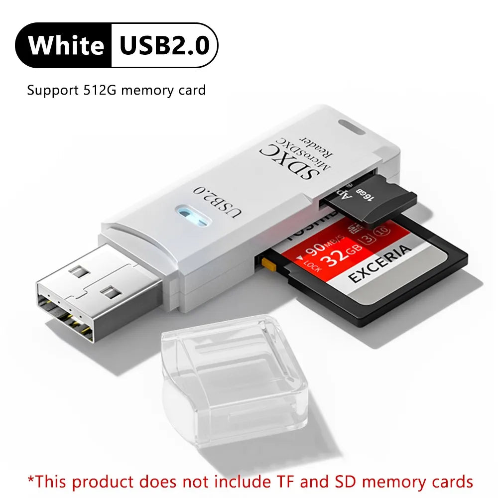 2-in-1 USB3.0/2.0 Card Reader USB3.0 To SD TF Memory Card Reader USB Flash Drive Cardreader Adapter For PC Laptops Accessories
