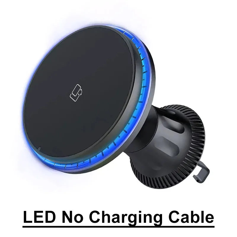 Magnetic Car Wireless Charger RGB For iPhone12 13 14 15 16 17 Pro Max Macsafe Car Phone Holder Stand Mount Fast Charging Station - Shoppiline