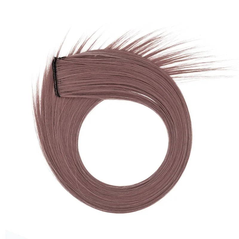 22Inch Synthetic Long Straight Clip In Hair Extensions High Temperature Hairpieces Rainbow Colors Hair Accessories for Women
