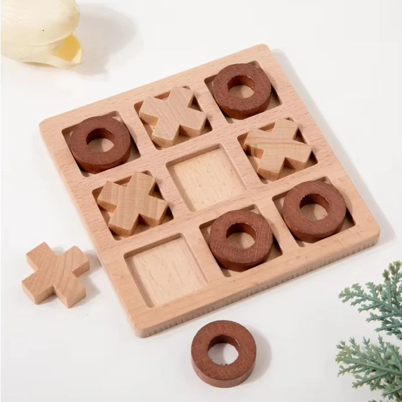 Montessori Play Game Wooden Toy Mini Chess Interaction Puzzle Training Brain Learing Early Educational Toys For Children Kids