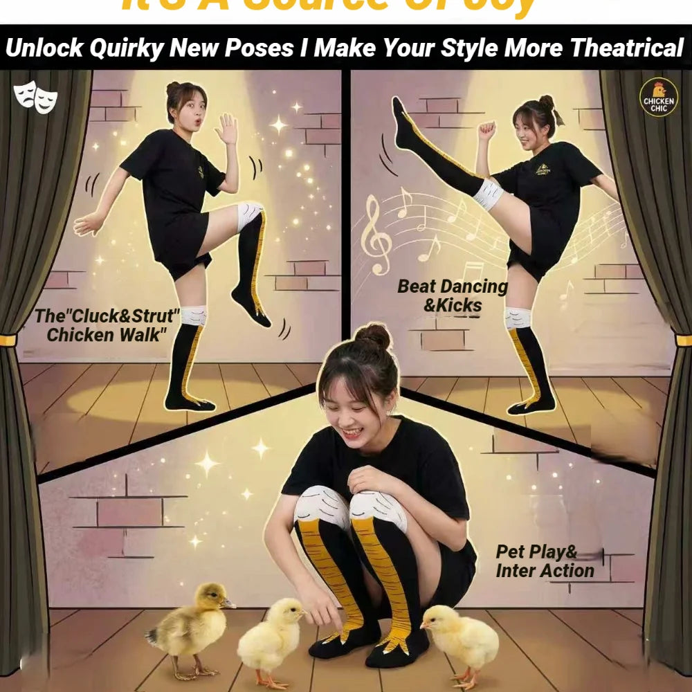 Men Funny 3D Chicken Socks Print Cartoon Cosplay High flexibility Thigh High Sock Fashion Thin Toe Feet