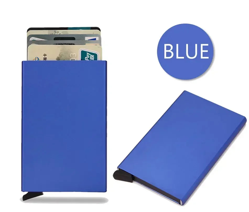 Small and Practical Pop Up Minimalist Smart Wallet Thin Slim RFID Credit Card Holder for Men Women Metal Purse Mini Wallets