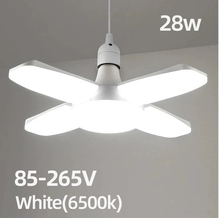 E27 Foldable Fan Shape LED Bulb Lamp 220V 110V 40 LEDs Light Bulbs For Home Ceiling Lamp Warehouse Garage White Light 6500