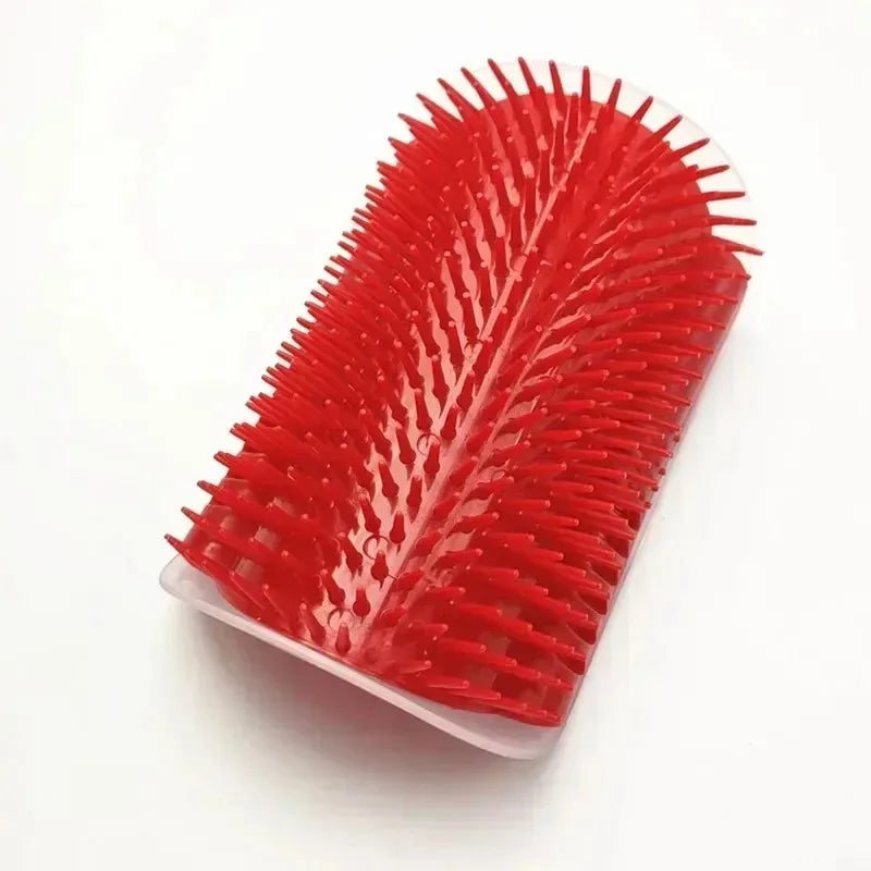 Wall Mount Corner Cat Self Groomer Comb Ergonomic Pet Massage Hair Remover Brush Space Saving Indoor Kitten Scratching Toy Easy