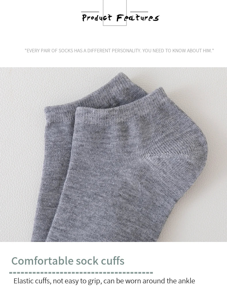 3/5/8 Pairs Women/Men Boat Socks Invisible Low Cut Silicone Non-slip Summer No-show Ankle Socks Solid Color Casual Breathable