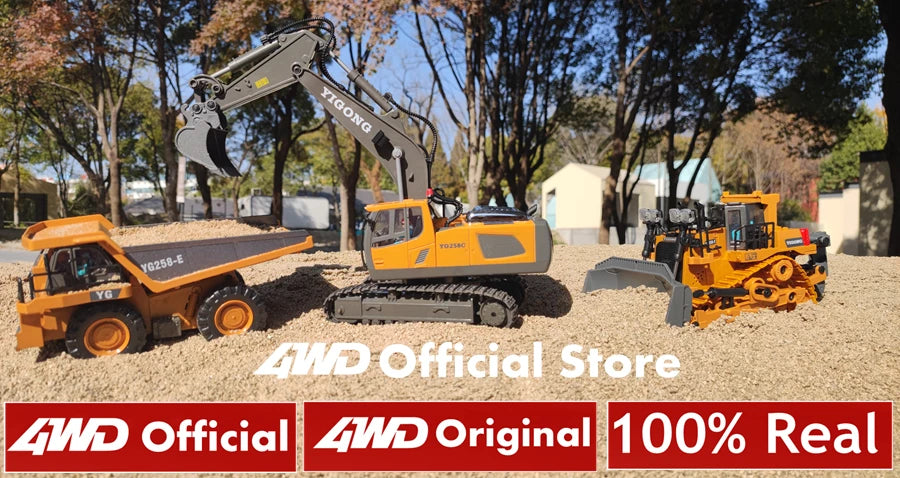 4WD Remote Control Excavator 4x4 Alloy Dump Truck Bulldozer Radio Model RC Car Construction Vehicle Toy Children Kids Gifts - Shoppiline
