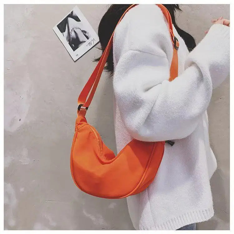 New Simple and Casual Solid Color Nylon Large Capacity Women's Dumpling Bag Shouldercrossbody bag shoulder bag large capaci Bag