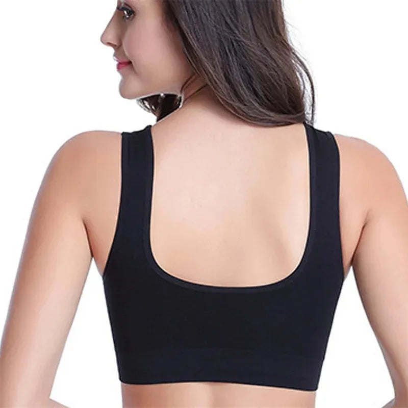 Soutien-gorge sans couture pour femme Crop Top Noir Rayures Verticales Soutien-gorge de sport respirant Brassière de fitness Yoga Sous-vêtements Soutien-gorge de sport