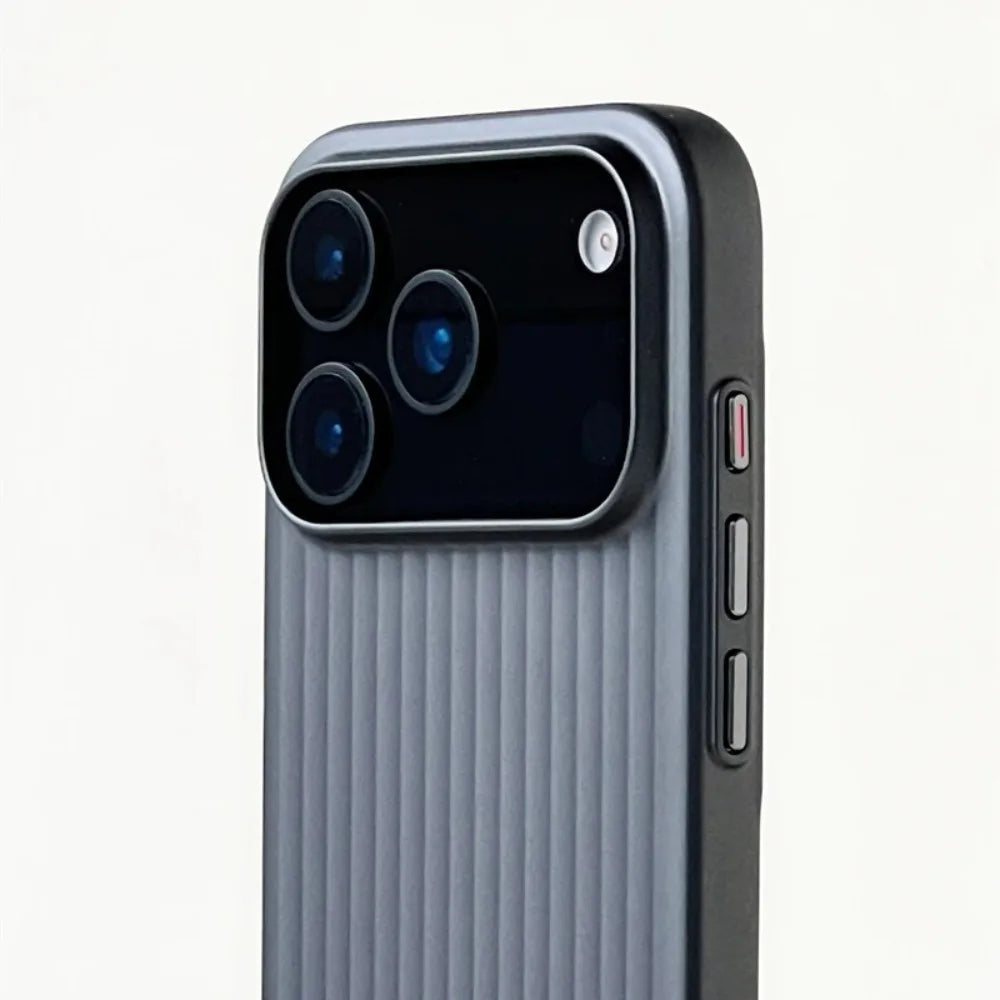 Luxury Stripes Metallic Paint Armor Case For iPhone 17 Air 16 15 14 13 Pro Max Shockproof Camera Protective Slim Matte PC Funda - Shoppiline
