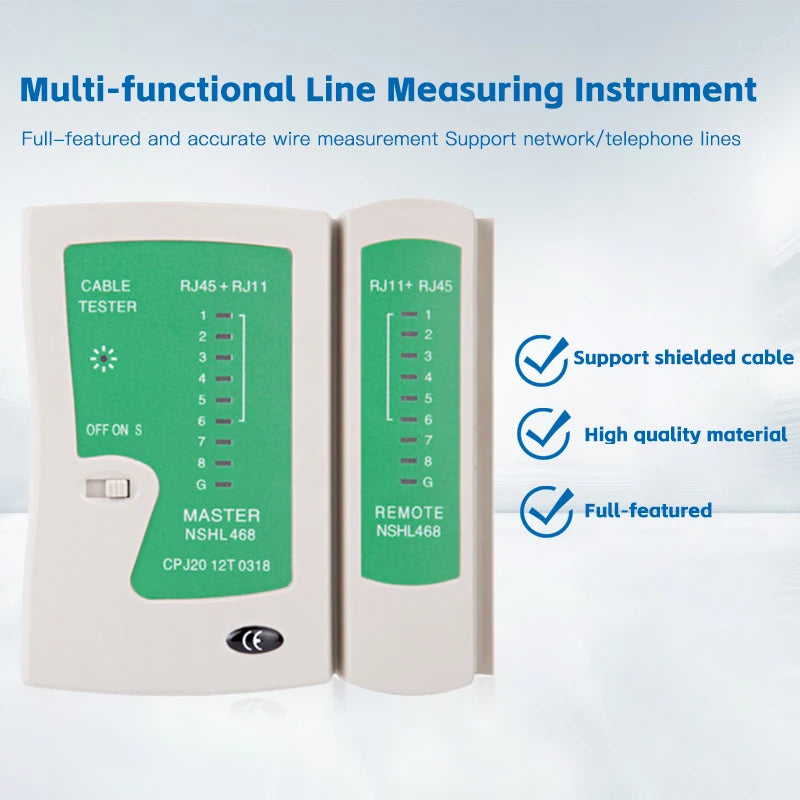 RJ45 Ethernet Cable Tester Network Lan Test Tool for 8P 6P LAN Cable RJ11 Telephone Cable Compatible with TP-Link D-Link Linksys