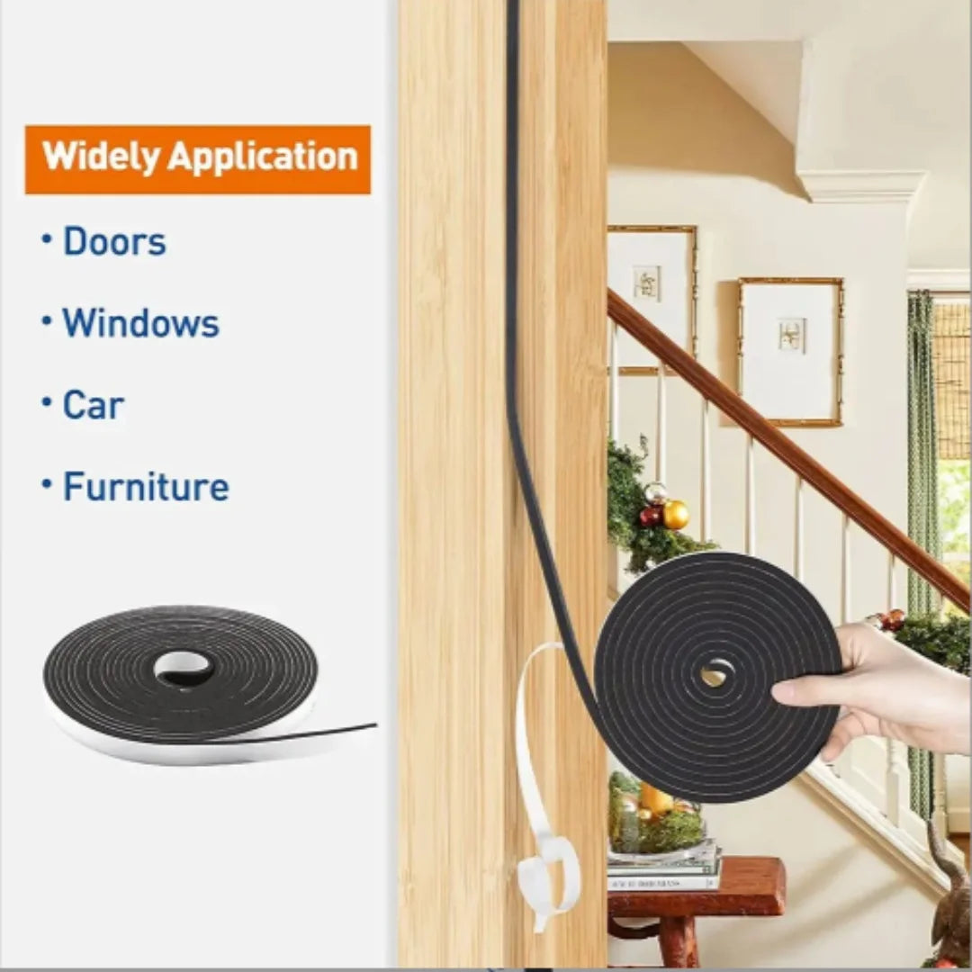 4m Foam Window Sealing Strips Windproof Sound-Proof Door Weather Stripping Dustproof Self-adhesive Tape Door Seam Sealing Strip