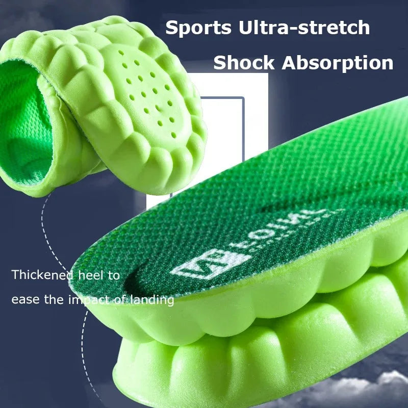Latex Sport Insoles Soft High Elasticity Shoe Pads Breathable Shock Absorption Cushion Running Insert Men Women