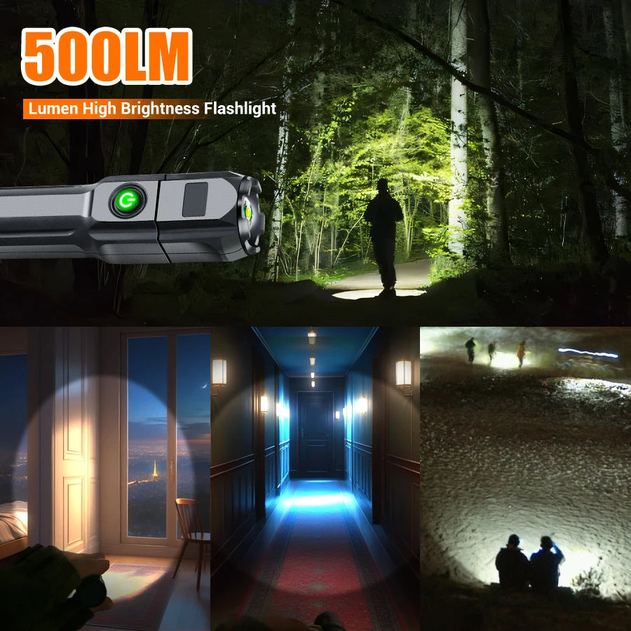 Ultra Bright Torch Built-in Battery Flash Light Emergency Spotlights 5km 1500W Most Powerful Led Flashlights Tactical