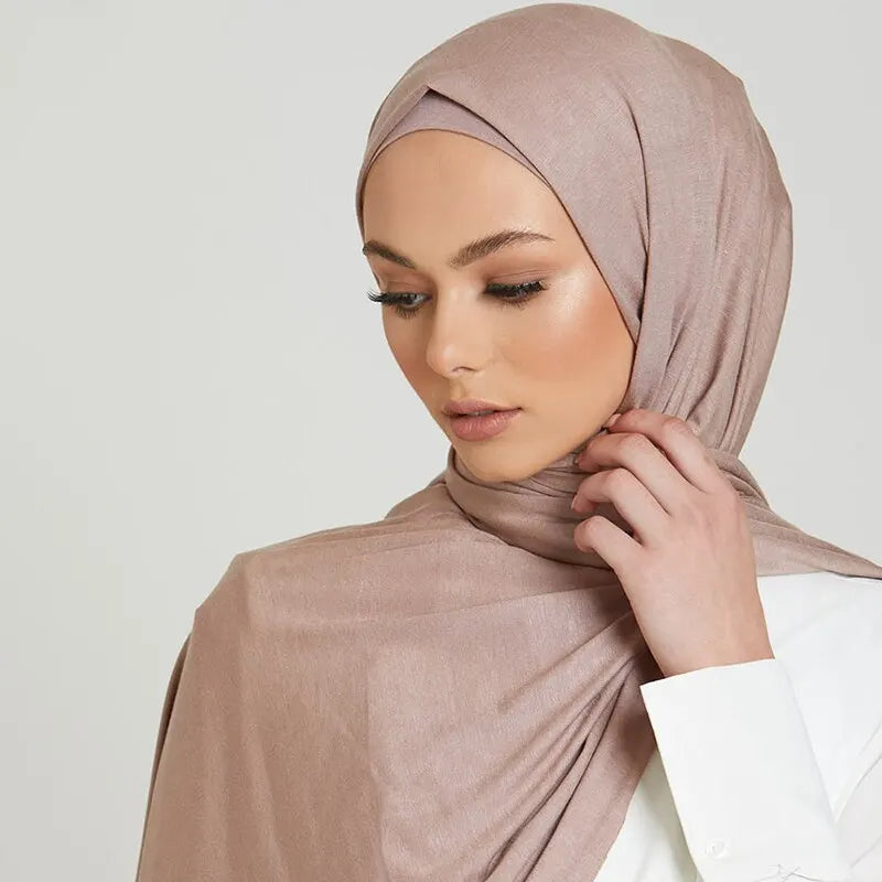 Modal Cotton Jersey Hijab Scarf For Women Stretch Shawl Plain Muslim Headband Fashion Solid Color Long Muffler 170*60cm