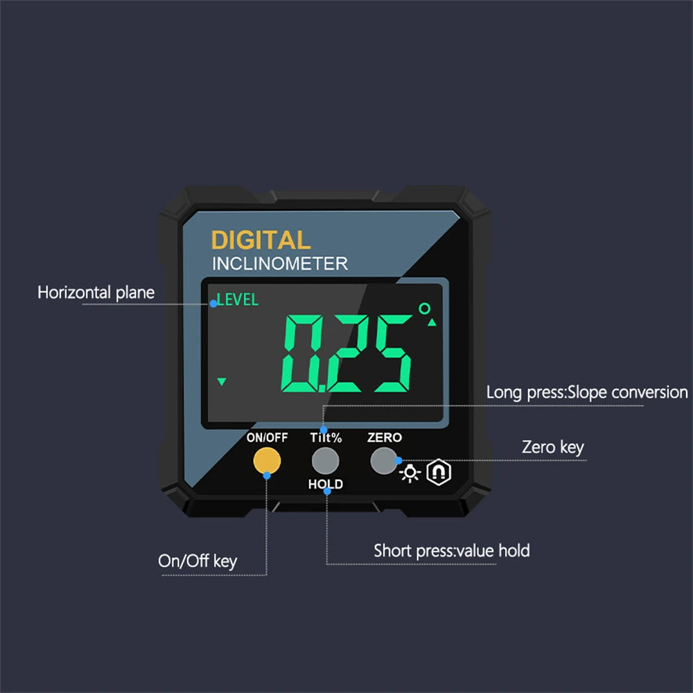 Woodworking Tools 4-sided Magnetic Dual Laser Inclinometer Digital Angle Measuring Instrument with Tilt Measurement Laser Level - Shoppiline