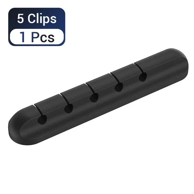 Silicone USB Cable Organizer USB Charging Cable Winder Desktop Tidy Management Clips Cable Holder For Mouse earphone Accessories