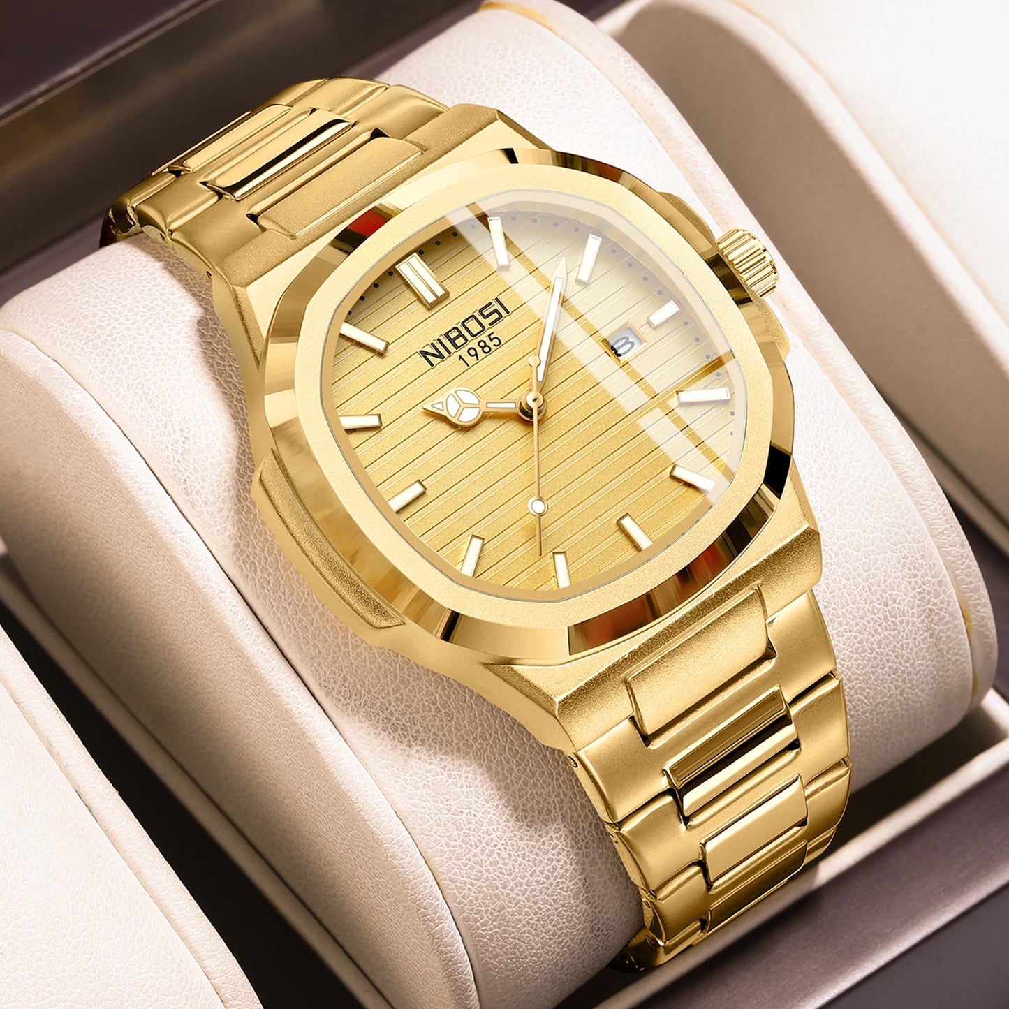 2026 NIBOSI Luxury Quartz Men Watches 30M Waterproof Auto Date Watch Man Stainless Steel Sport Chronograph Watch for Men Clock