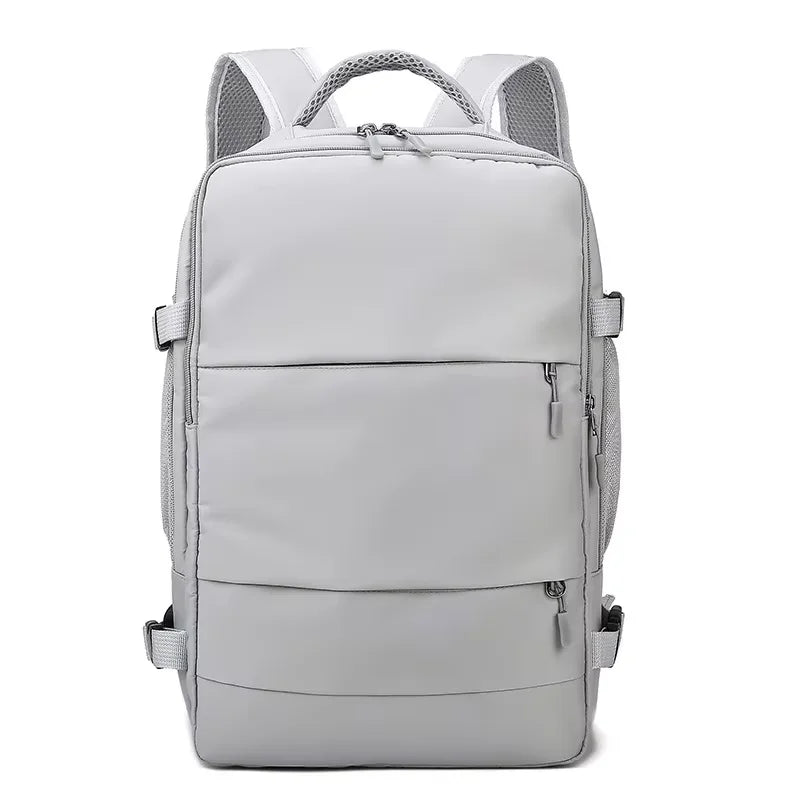 HOMEFISH Casual Anti-Theft Travel Backpack, Waterproof Large Capacity Backpack with USB Charging Port and Luggage Strap
