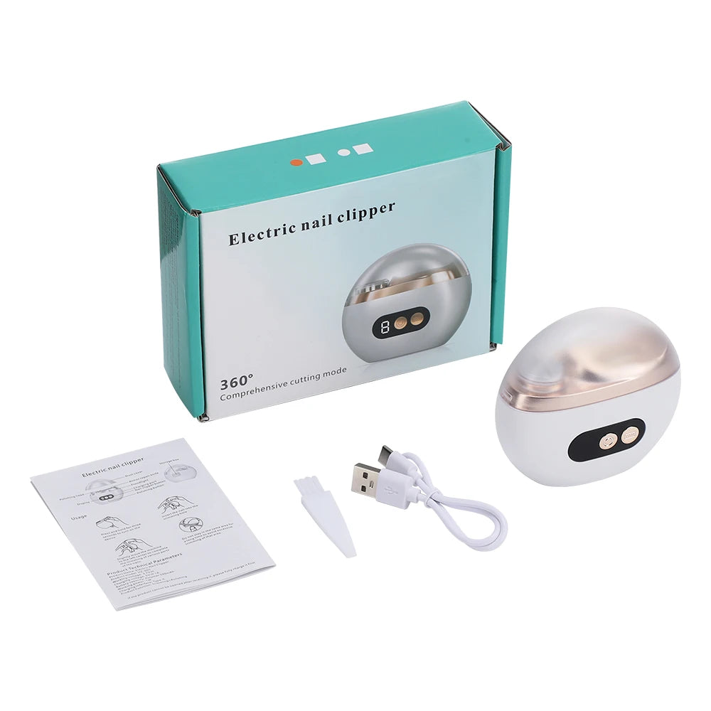 2-en-1 Coupe-ongles électrique, manucure anti-éclaboussures, tondeuse à ongles pour bébé, ciseaux pour les doigts et les orteils, outils de coupe pour ongles épais