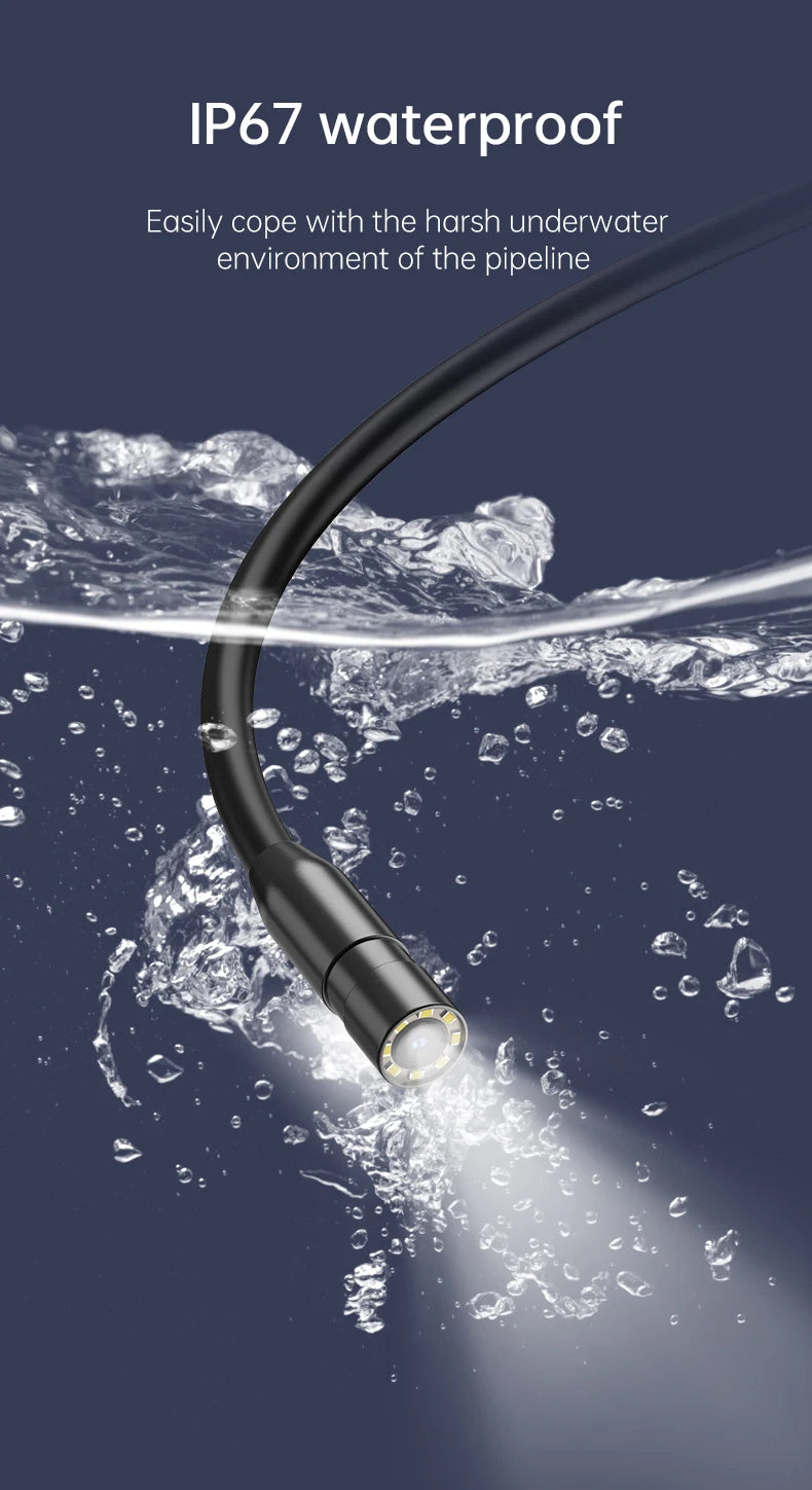 Industrial Endoscope Camera 8mm HD1080P 4.3inch IPS Screen 1080P Pipe Inspection Camera for Car Repair IP67 Waterproof 8 LEDS - Shoppiline