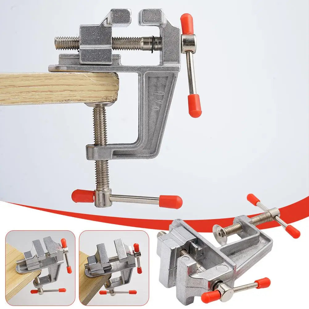 1pc Mini Workbench Vise with 3.5" Aluminum Jaw - Multi-Functional Precision Clamp for Jewelry, Woodworking & DIY Projects