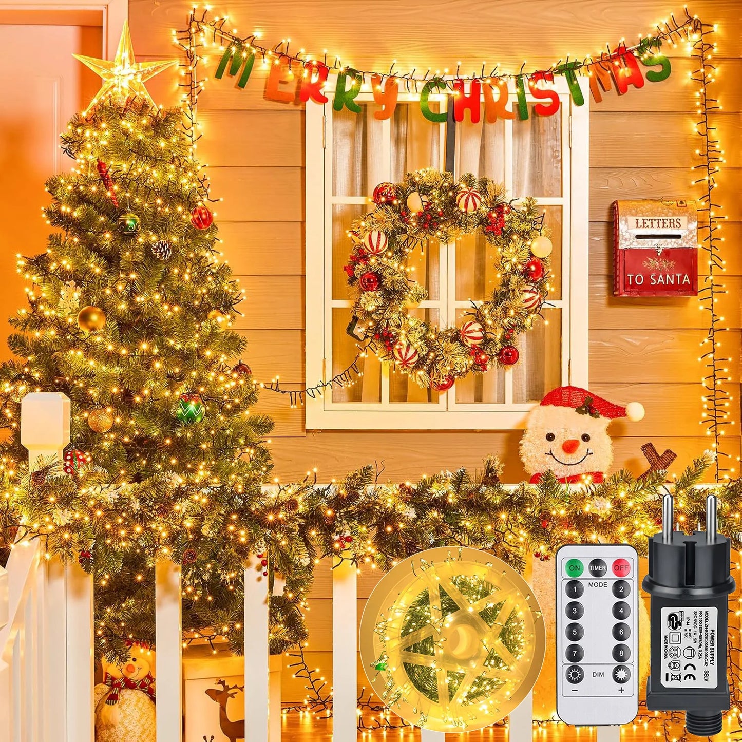 30-75M LED Firecracker String Lights EU/US DC Garland Fairy Lights Holiday String Lights for Wedding Party Christmas Decoration