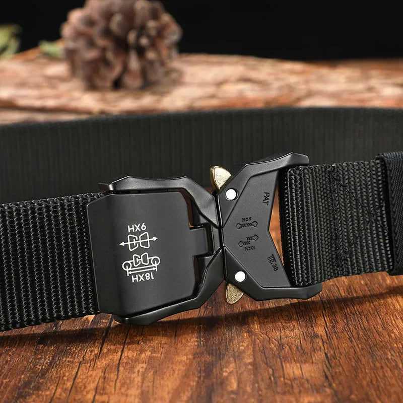 Tactical Belt for Men, High Quality Nylon Military Belt with Metal Buckle, Outdoor Sports Training Gear, Adjustable